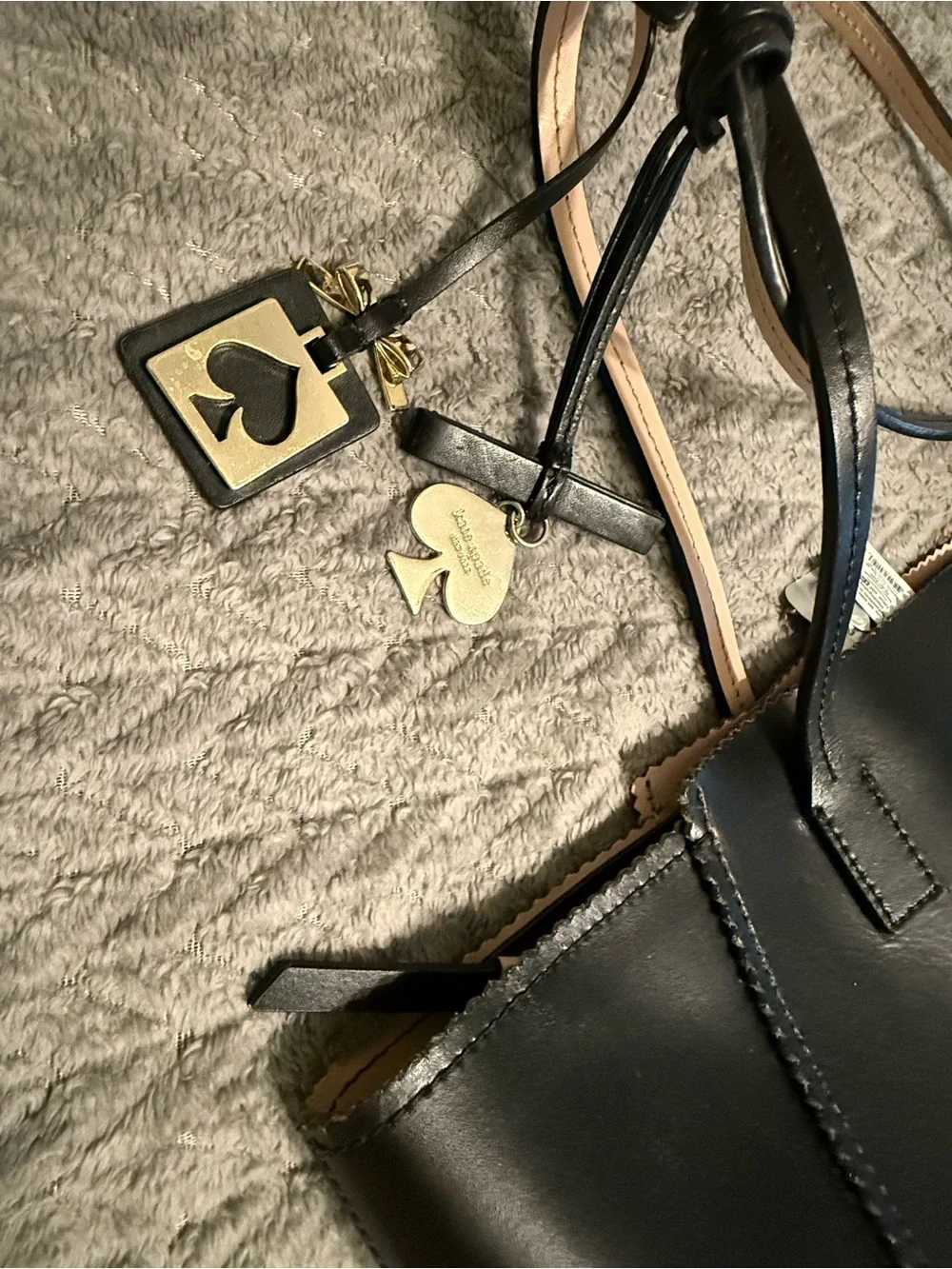 kate spade Black Leather Tote with Gold Logo Accent - Do it all tote!